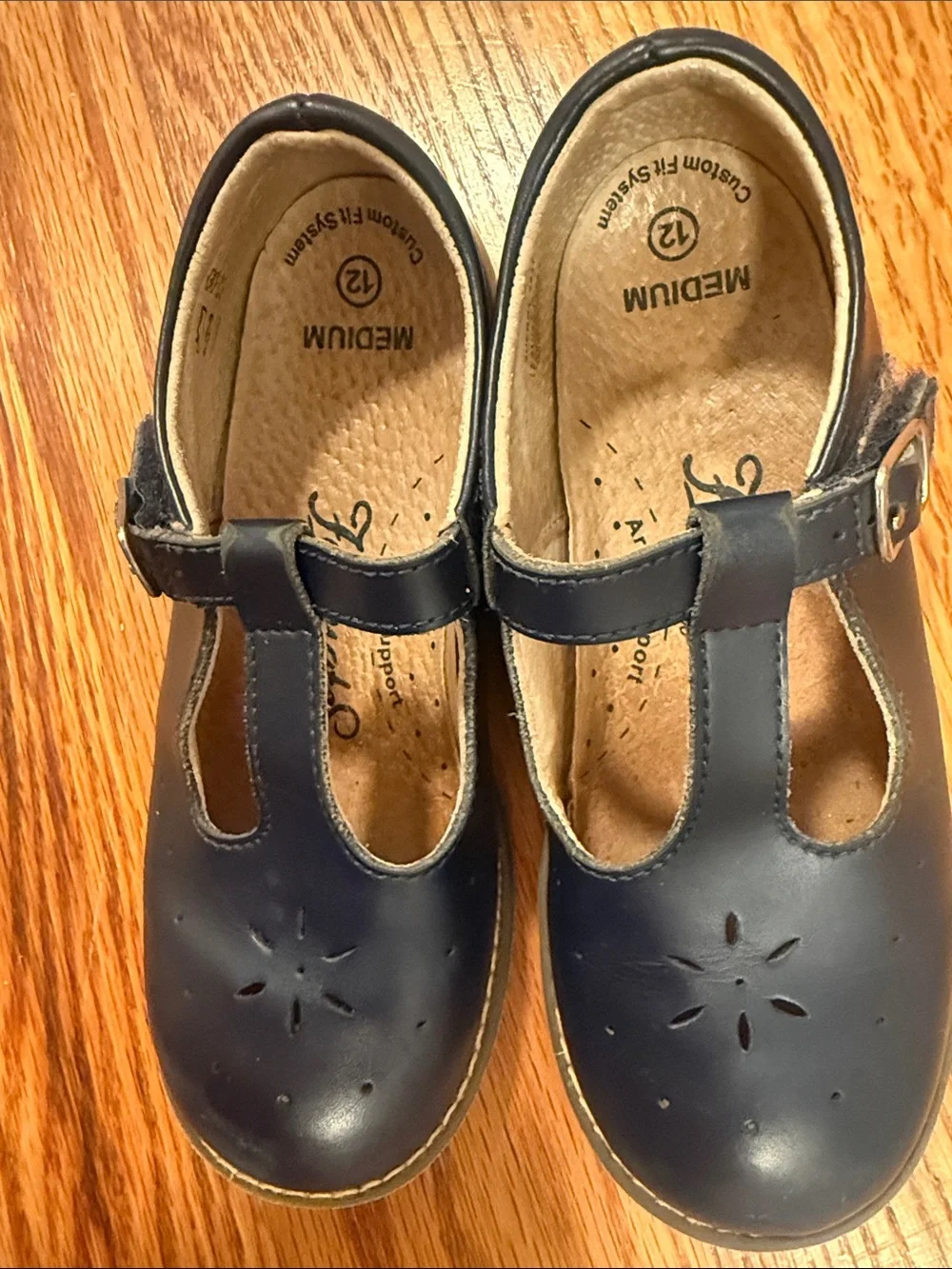 FootMates Navy T‑Bar Mary Jane Kids Shoes